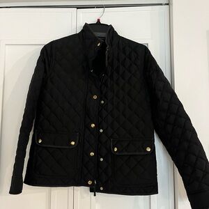 J. Crew Black Quilted Nylon Jacket